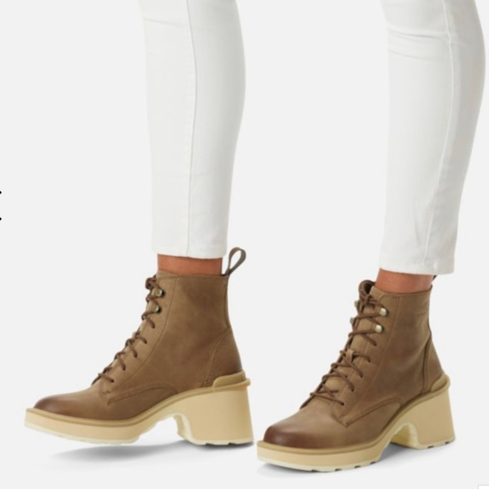 Sorel,Hi-Line Heel Lace Boot, Ceramic Umber, Sz 8.5
